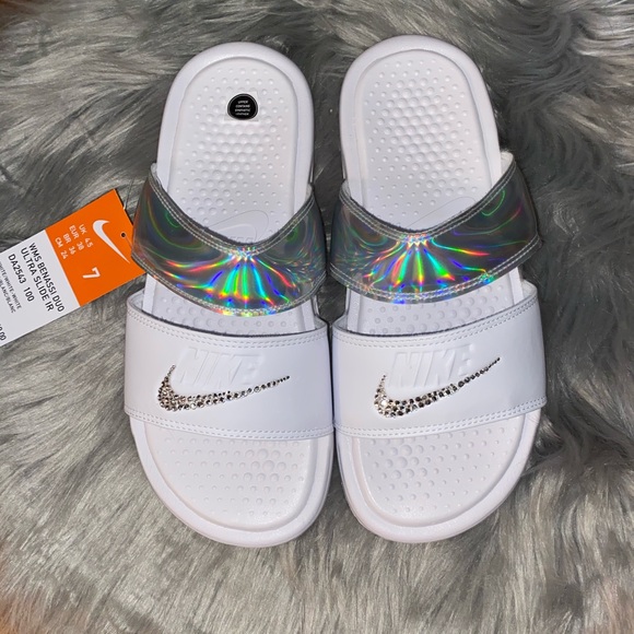holographic nike slides